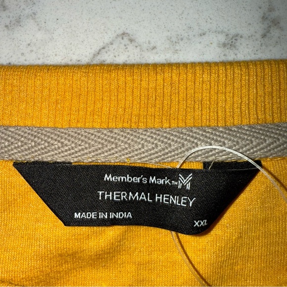 NWT- Member’s Mark Men's Long Sleeve Henley Shirt Mustard/Gold Size XL - Picture 3 of 7